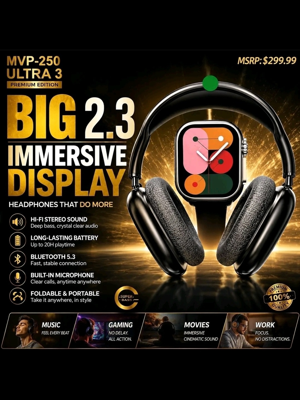 Ultra 3 Smartwatch & Headphones Combo
